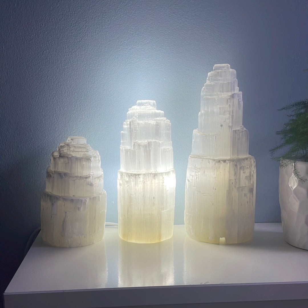 Selenite Mountain Lamp