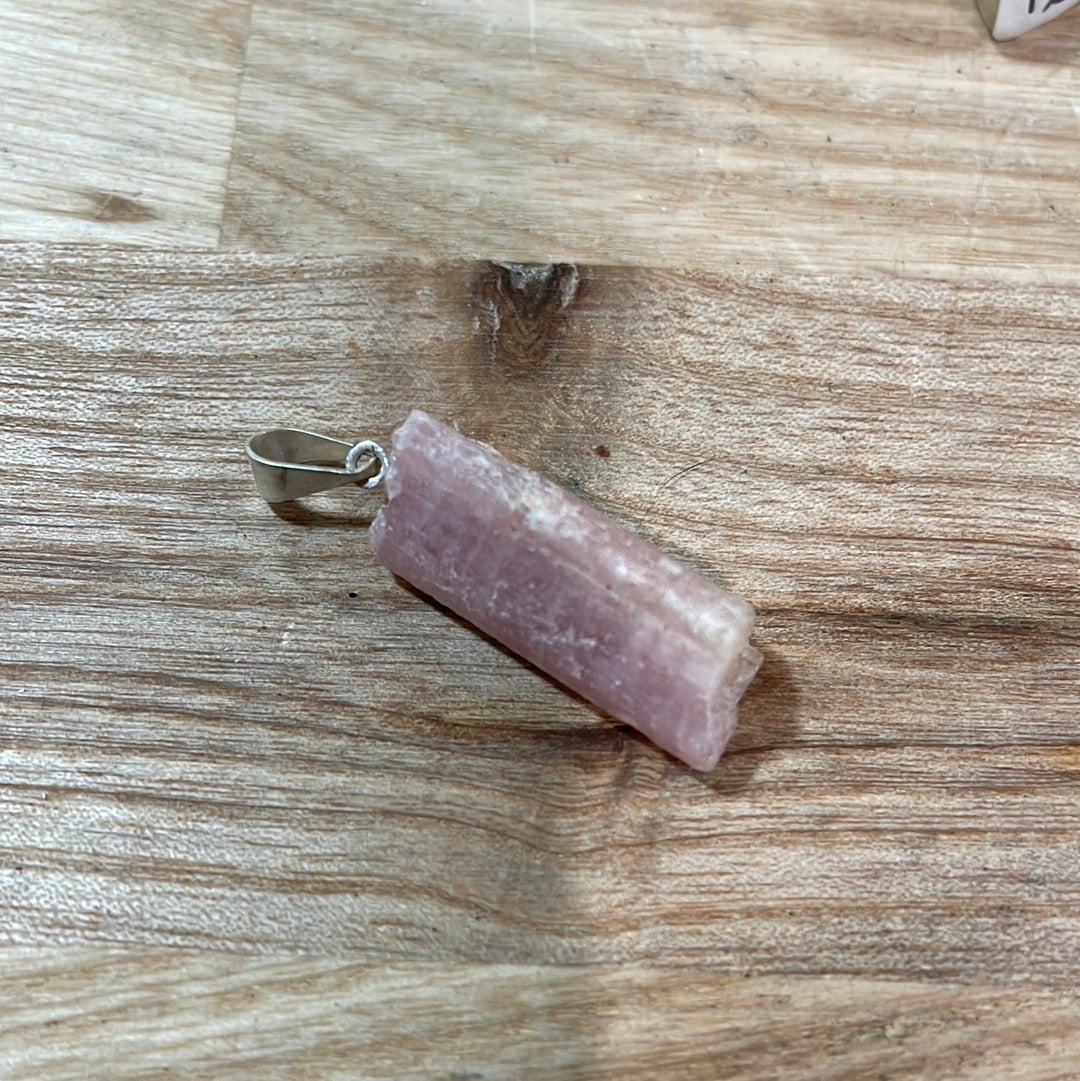 Kunzite Raw Pendant