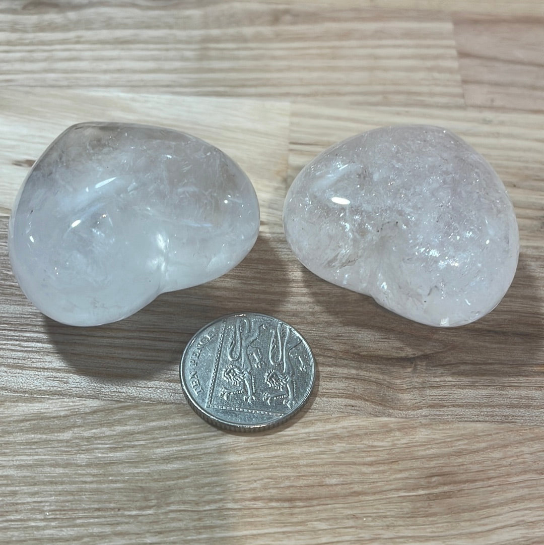 Clear Quartz Puffy Heart