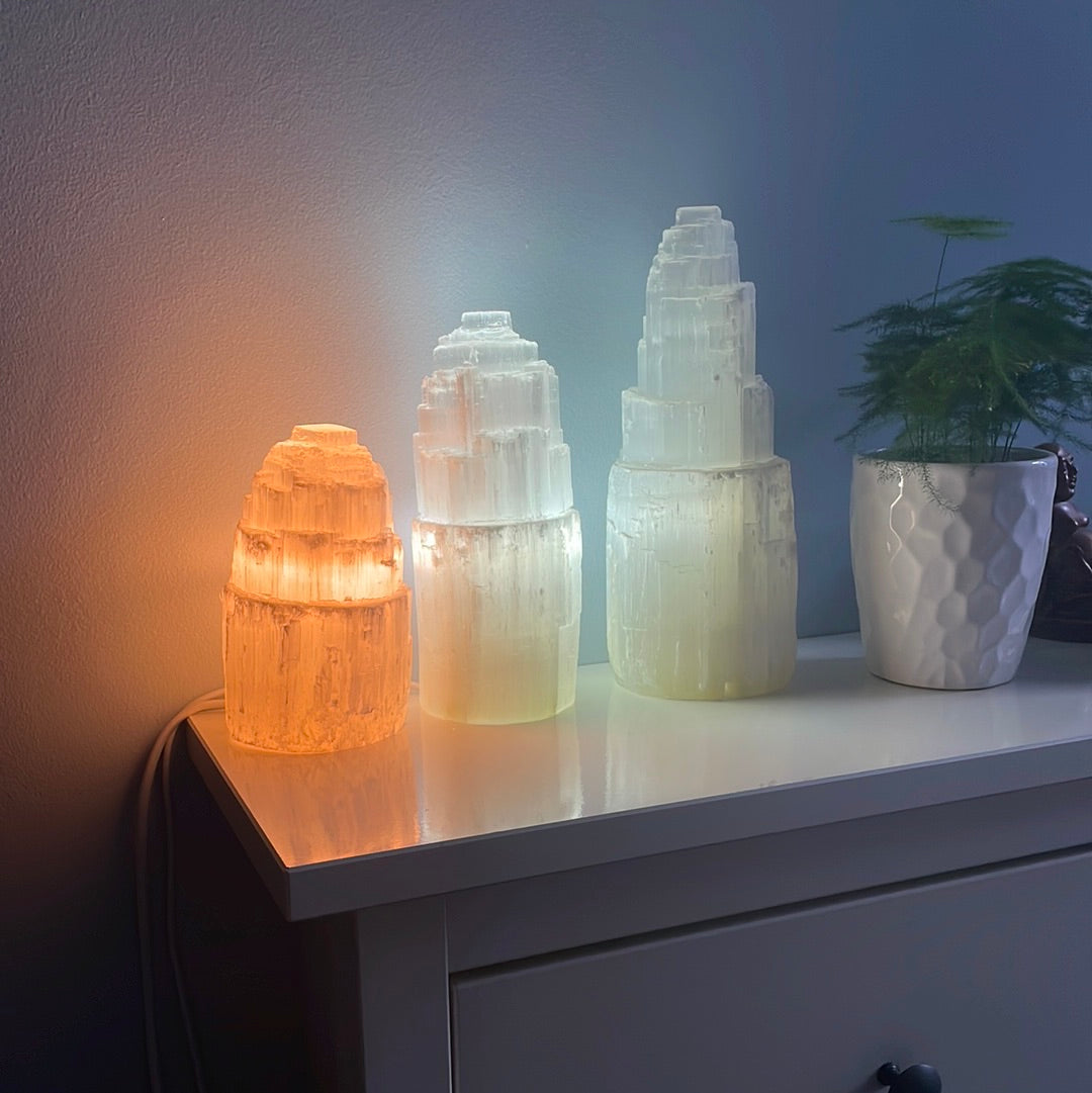 Selenite Mountain Lamp