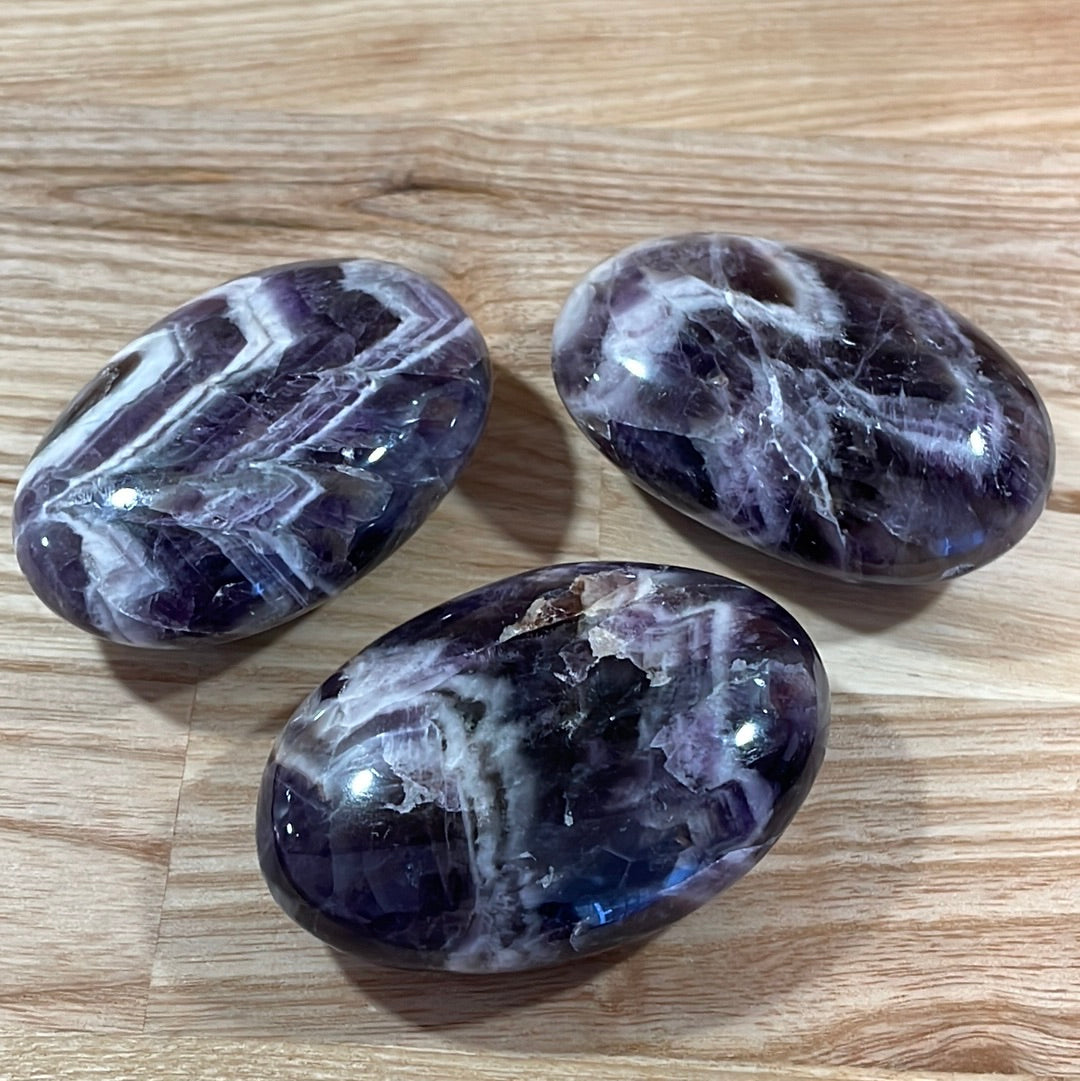 Chevron Amethyst Palmstone