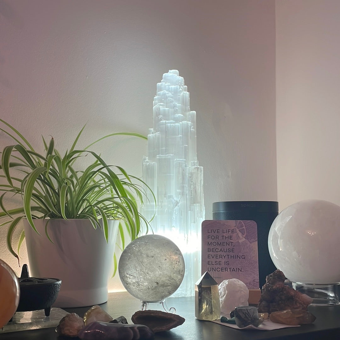 Selenite Mountain Lamp