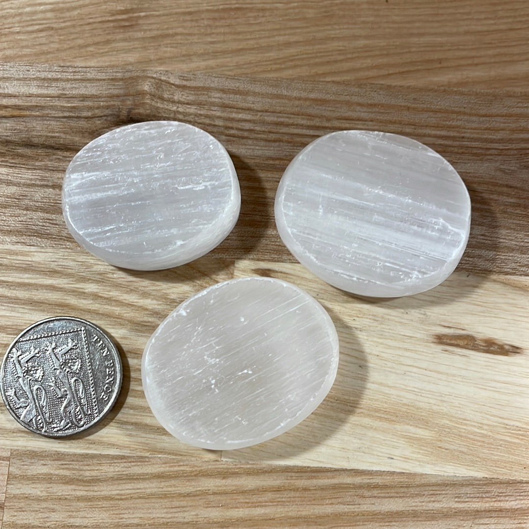 Selenite Thumb Stone
