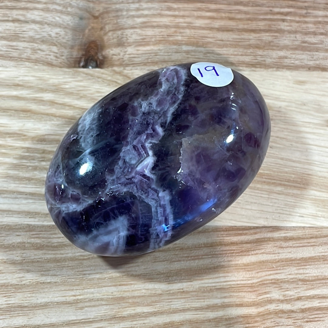 Chevron Amethyst Palmstone