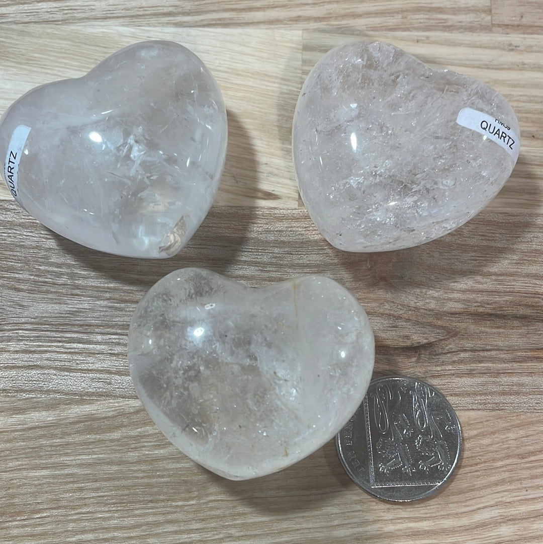 Clear Quartz Puffy Heart