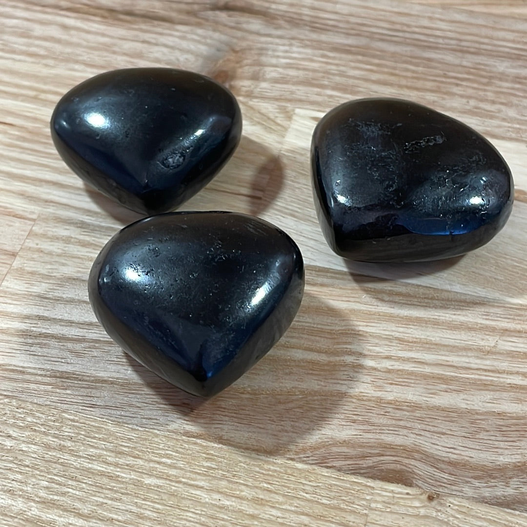 Black Tourmaline Puff Heart (small)