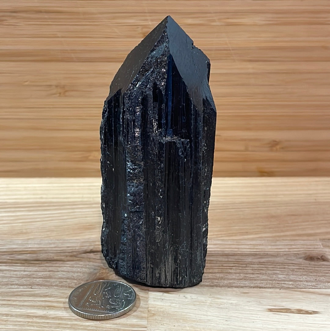 Black Tourmaline Raw and Polished Point