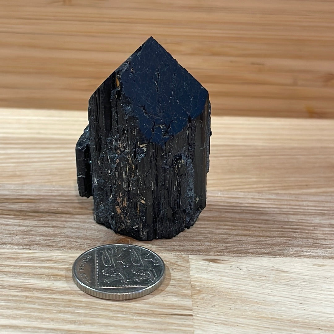 Black Tourmaline Raw and Polished Point