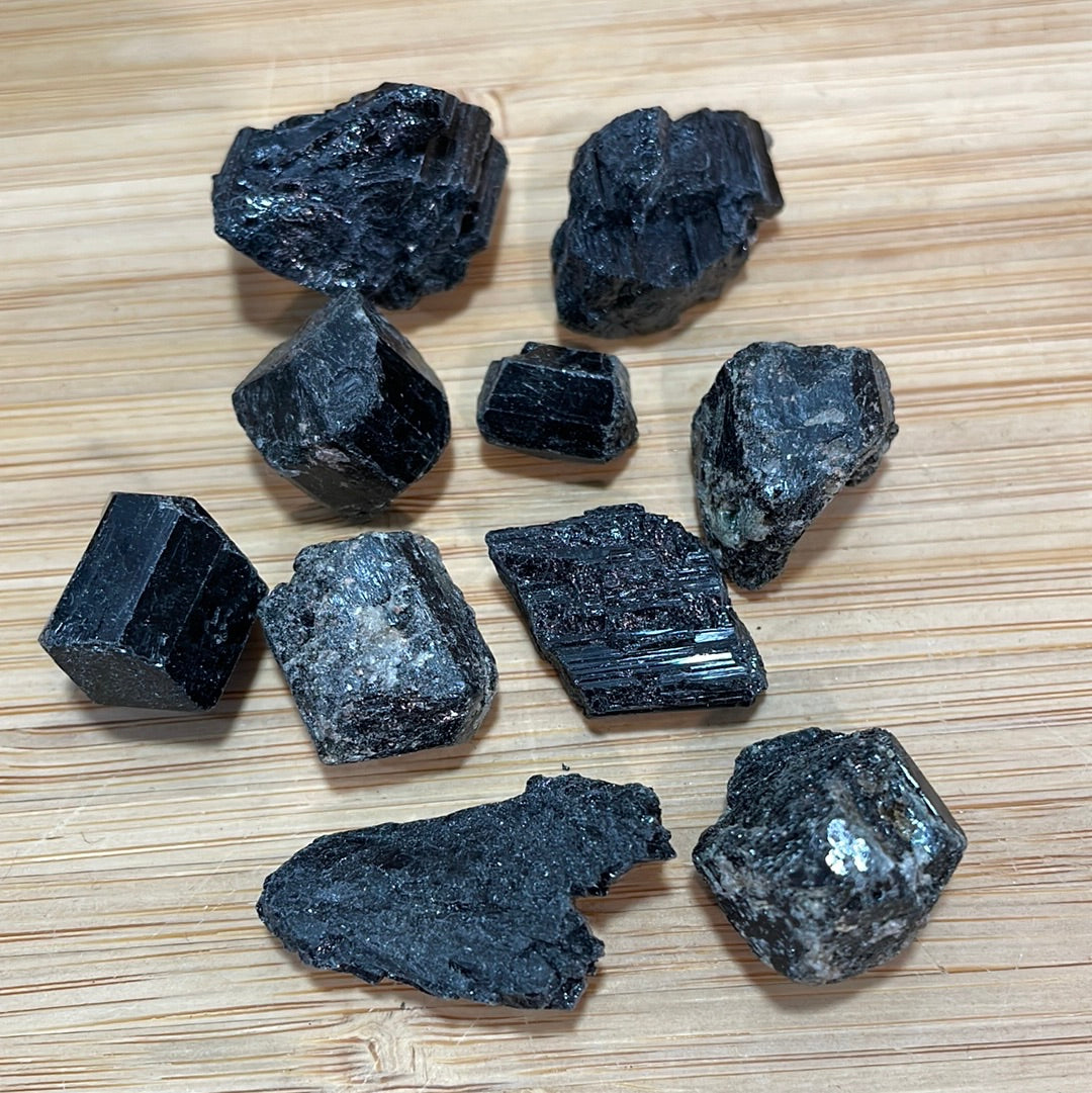 Black Tourmaline Raw, Tumblestone Size