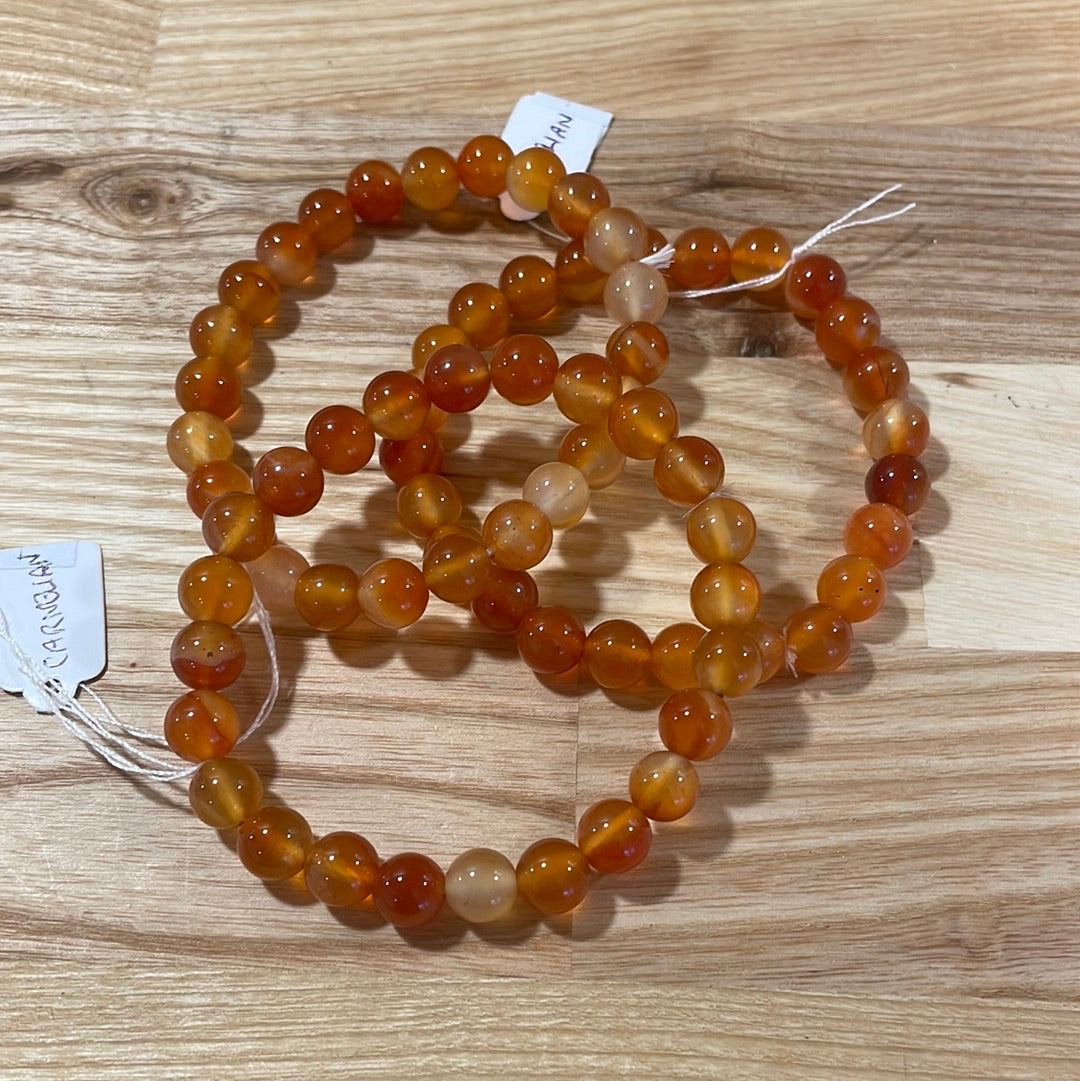 Carnelian Round Bead Bracelet