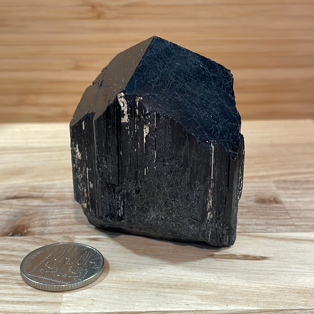Black Tourmaline Raw and Polished Point