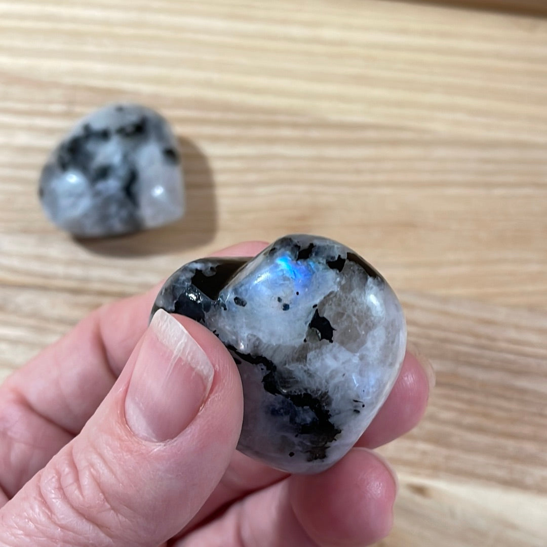 Rainbow Moonstone Puffy Heart (Small)