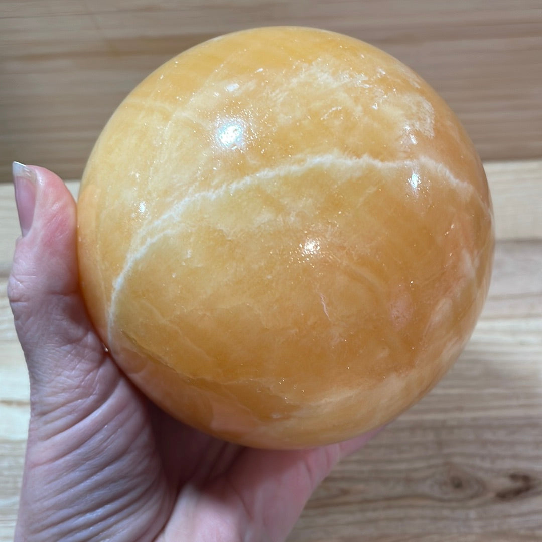Orange Calcite Sphere (1468g)