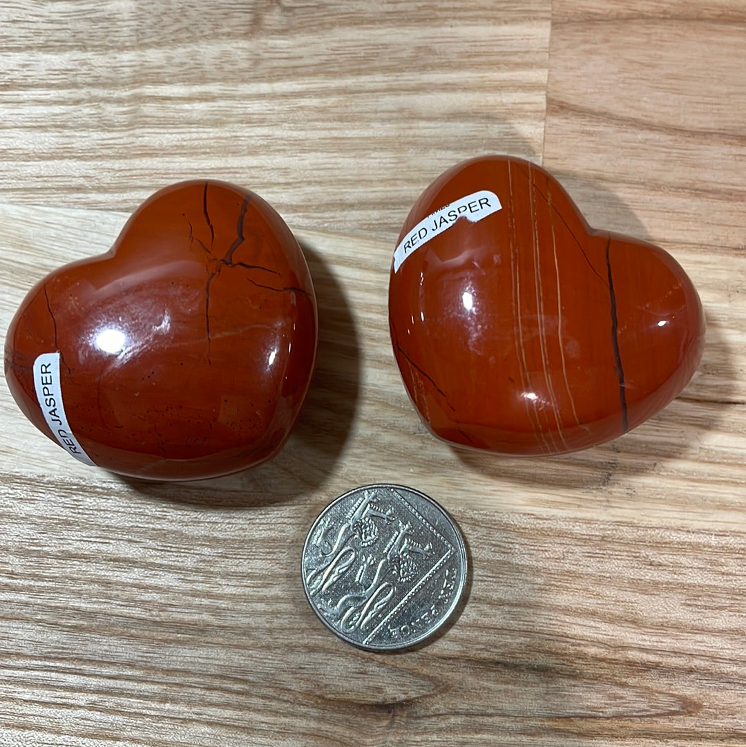 Red Jasper Puffy Heart