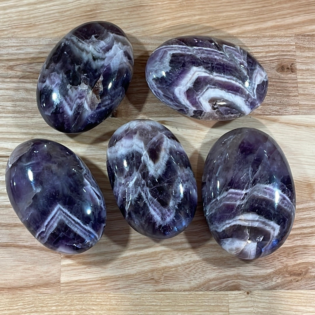 Chevron Amethyst Palmstone