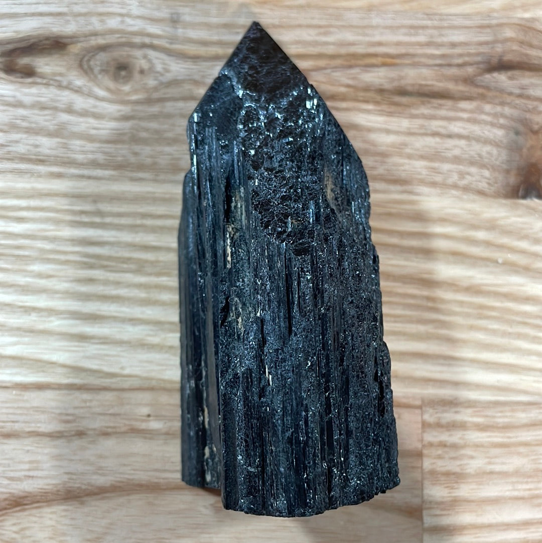 Black Tourmaline Raw and Polished Point