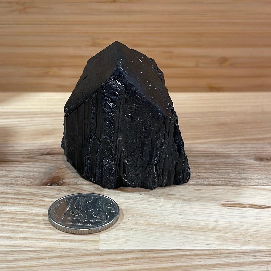 Black Tourmaline Raw and Polished Point