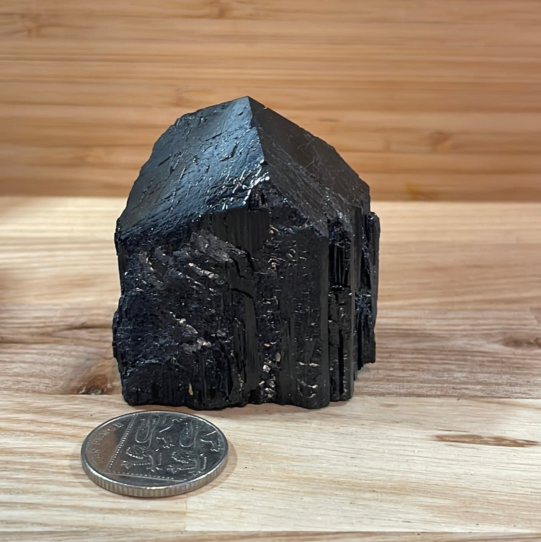 Black Tourmaline Raw and Polished Point