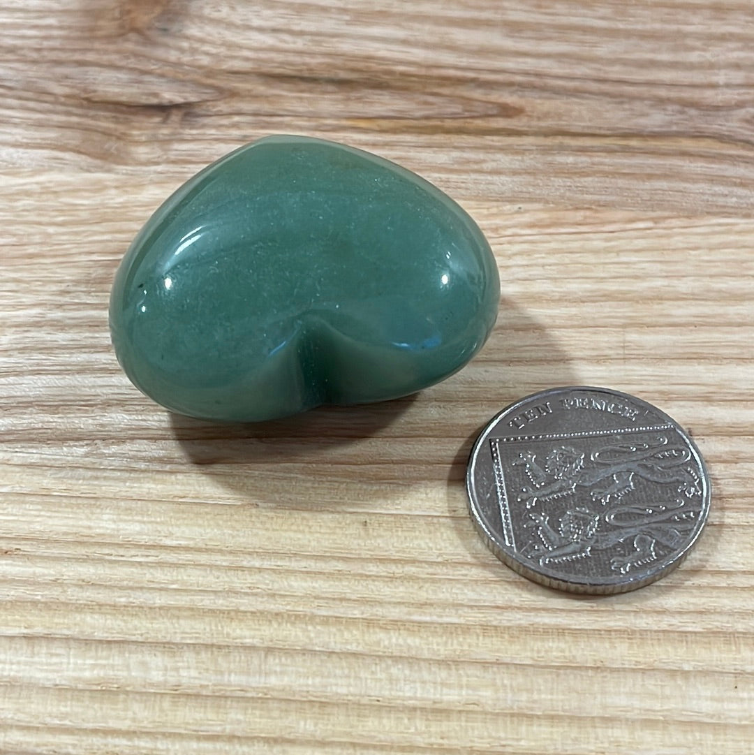 Green Aventurine Puffy Heart