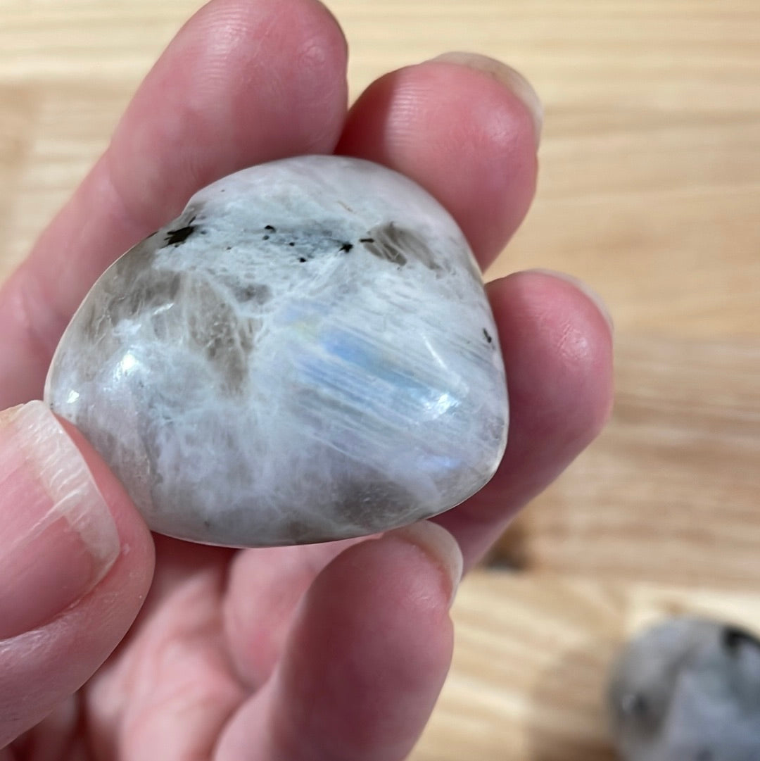 Rainbow Moonstone Puffy Heart (Small)