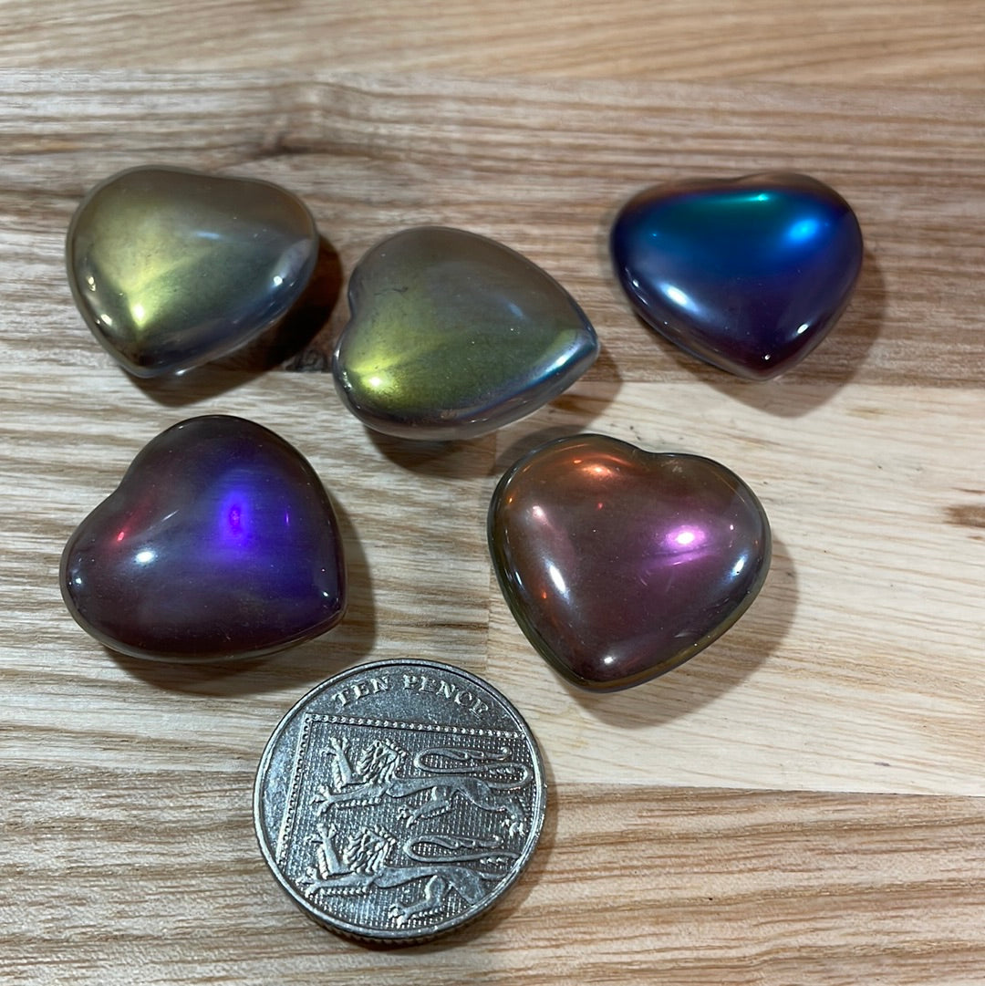 Titanium Aura Quartz Heart mini