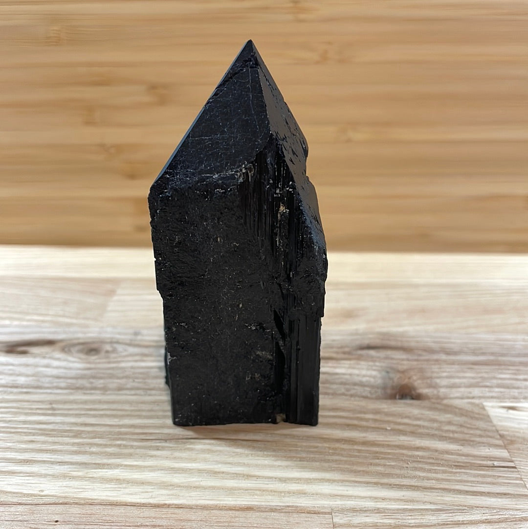 Black Tourmaline Raw and Polished Point