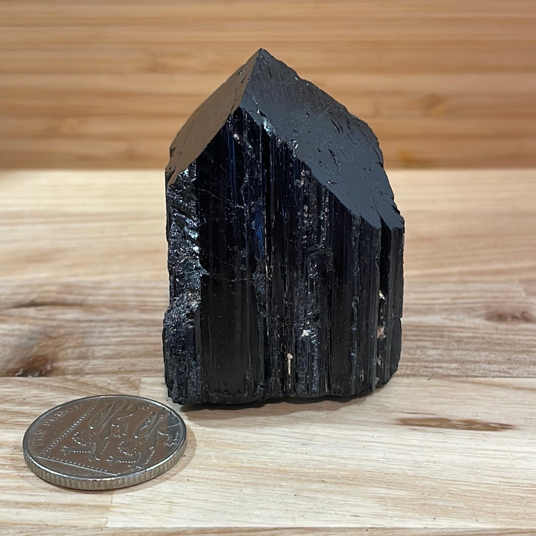 Black Tourmaline Raw and Polished Point