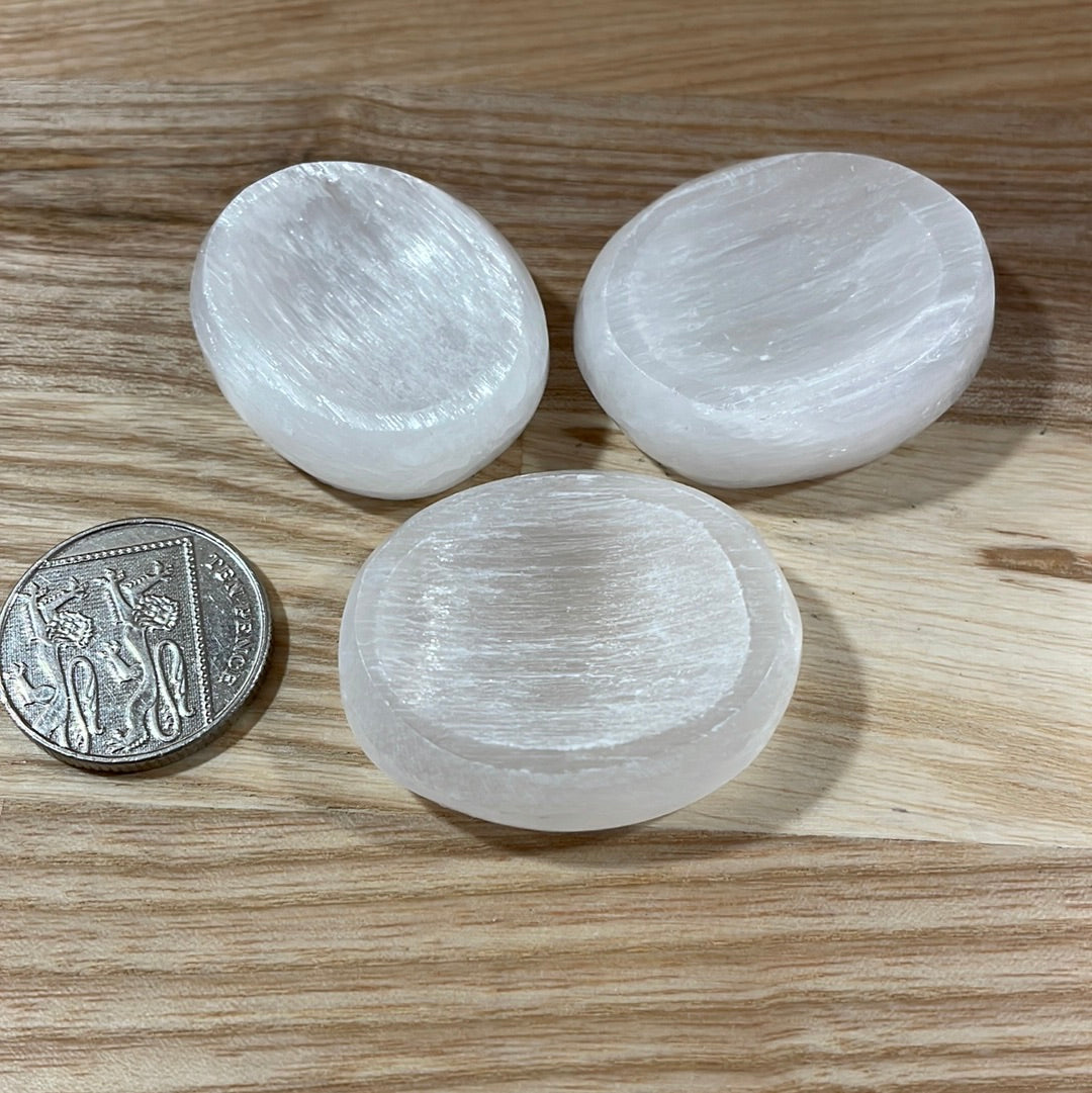 Selenite Thumb Stone