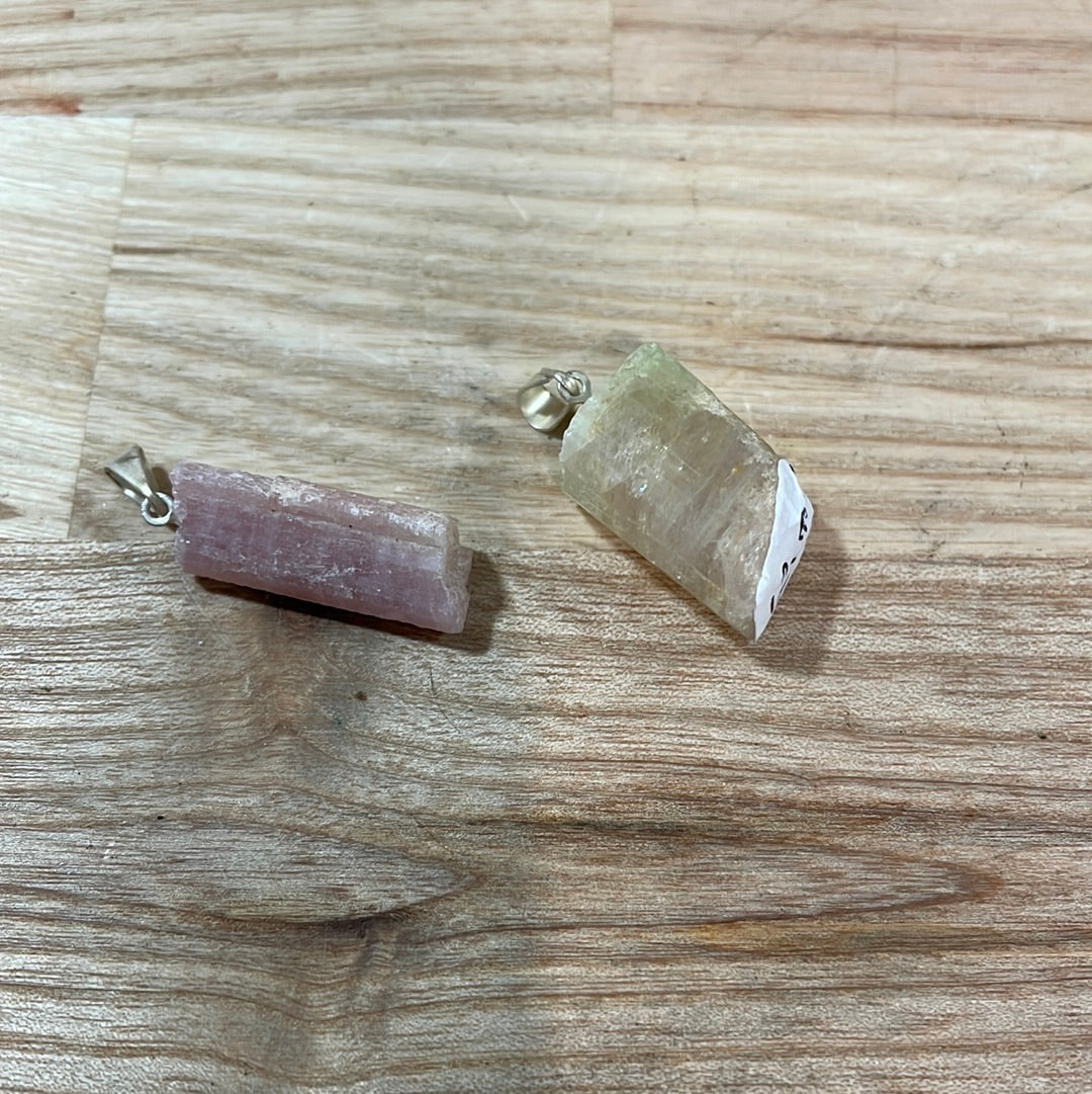 Kunzite Raw Pendant