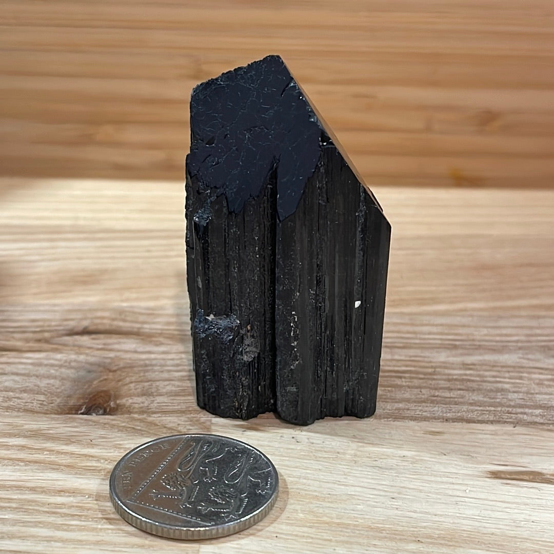 Black Tourmaline Raw and Polished Point