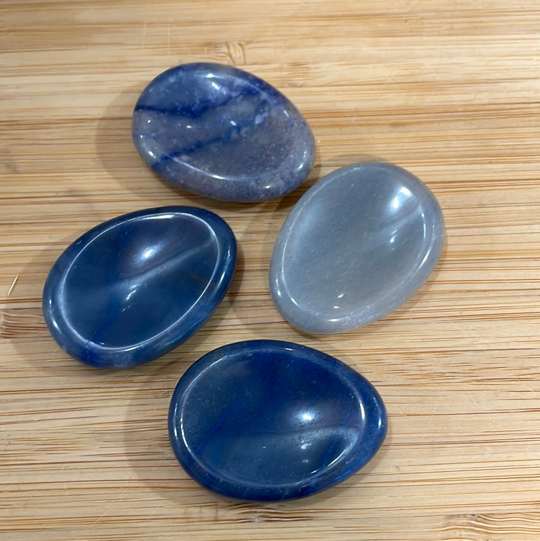 Blue Quartz Thumb Stone