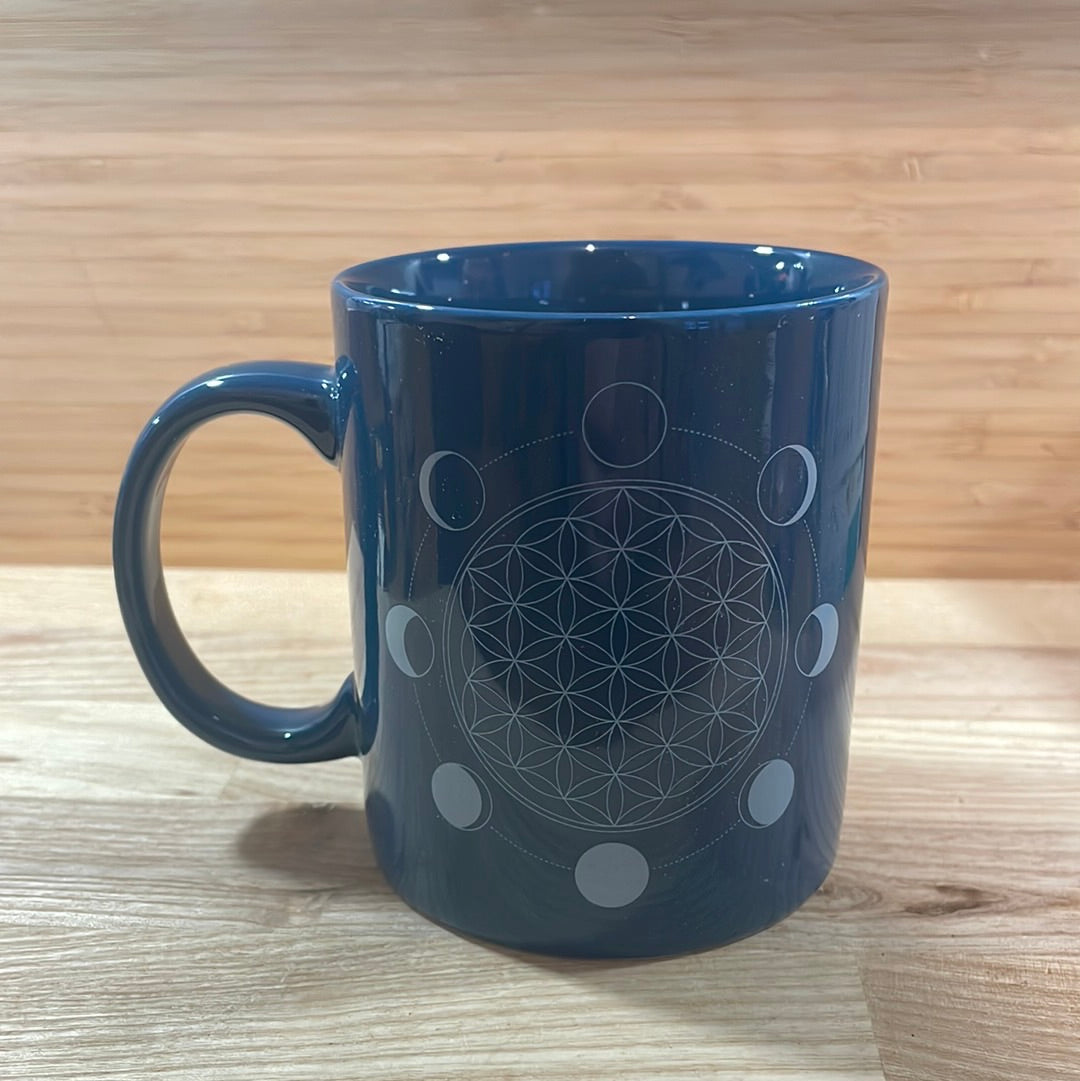 Moon Phase Flower of Life Mug