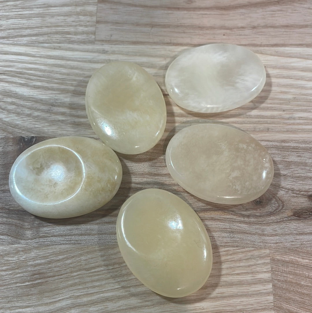 Orange Calcite Thumb Stone
