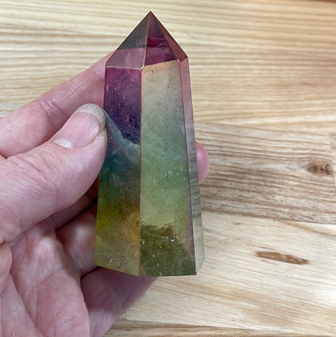 Rainbow Aura Quartz Point