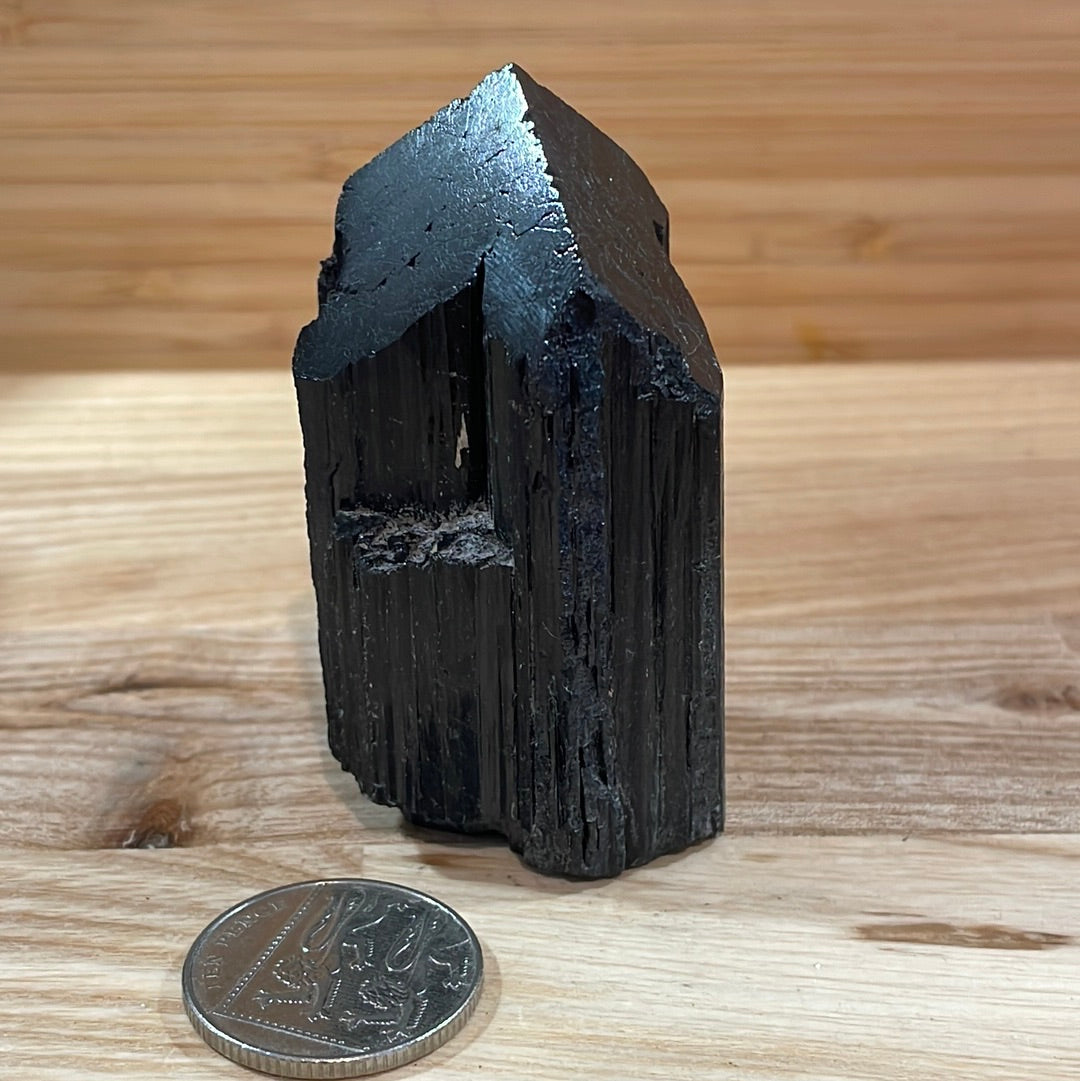 Black Tourmaline Raw and Polished Point
