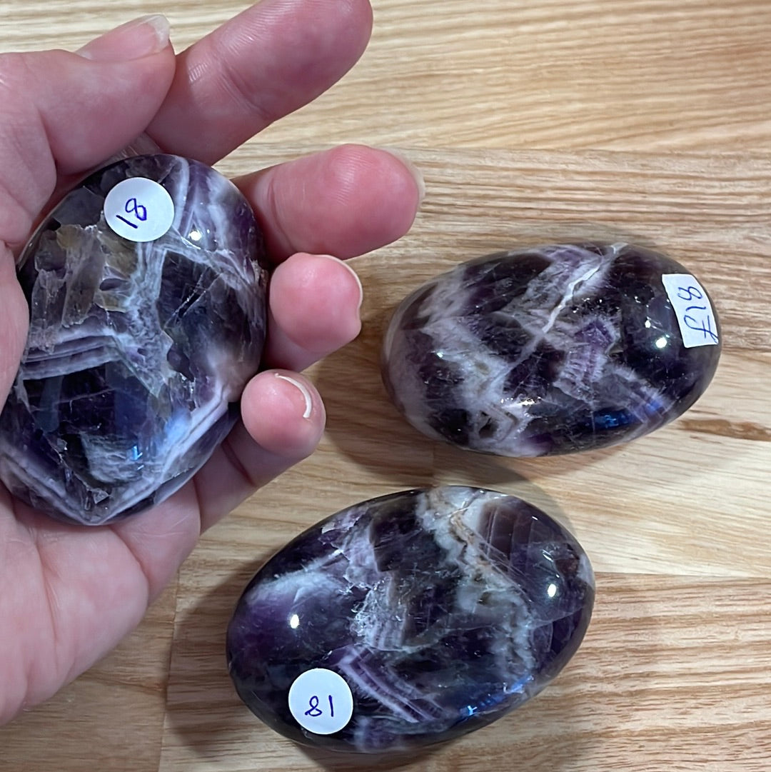 Chevron Amethyst Palmstone