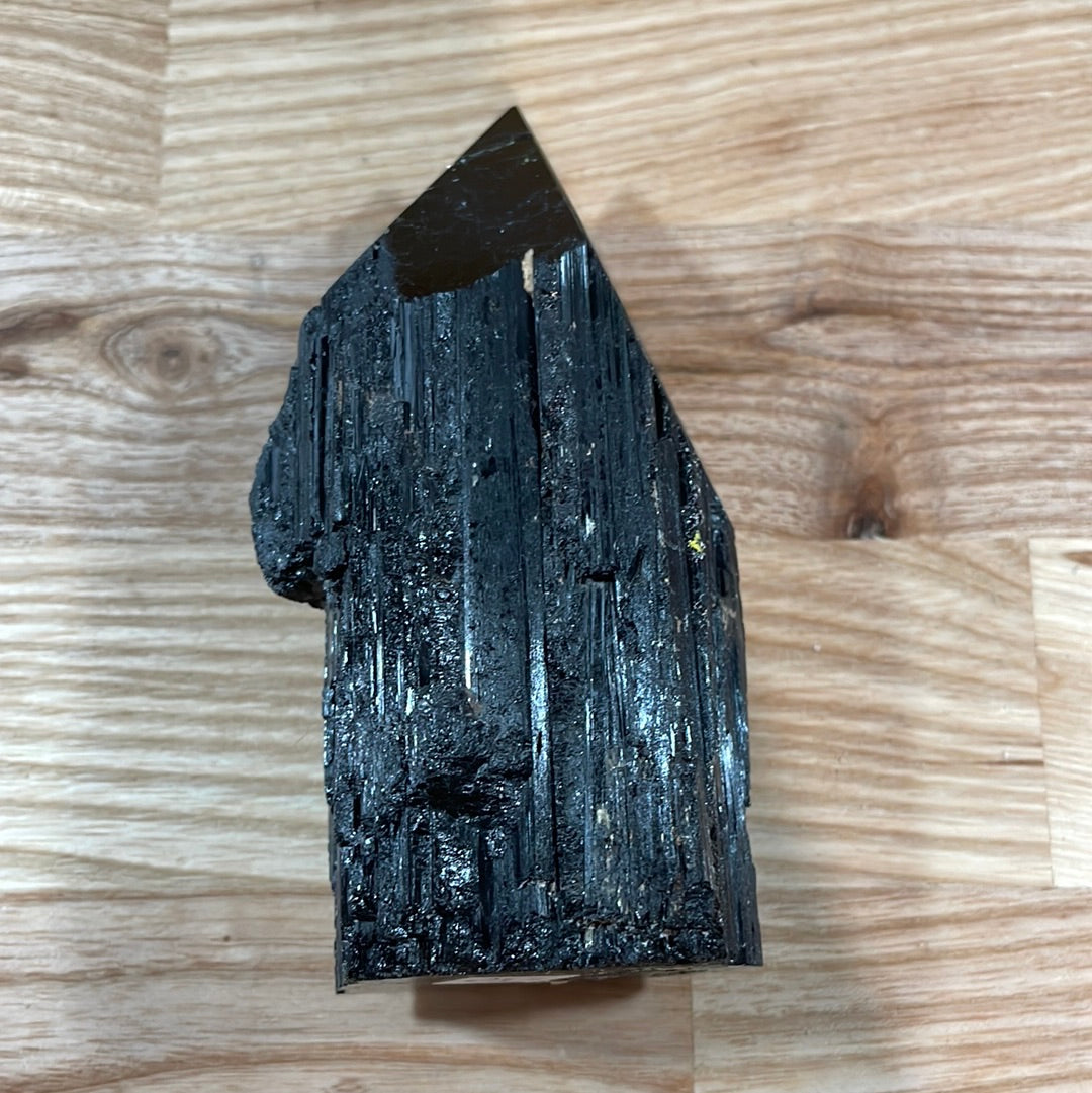 Black Tourmaline Raw and Polished Point