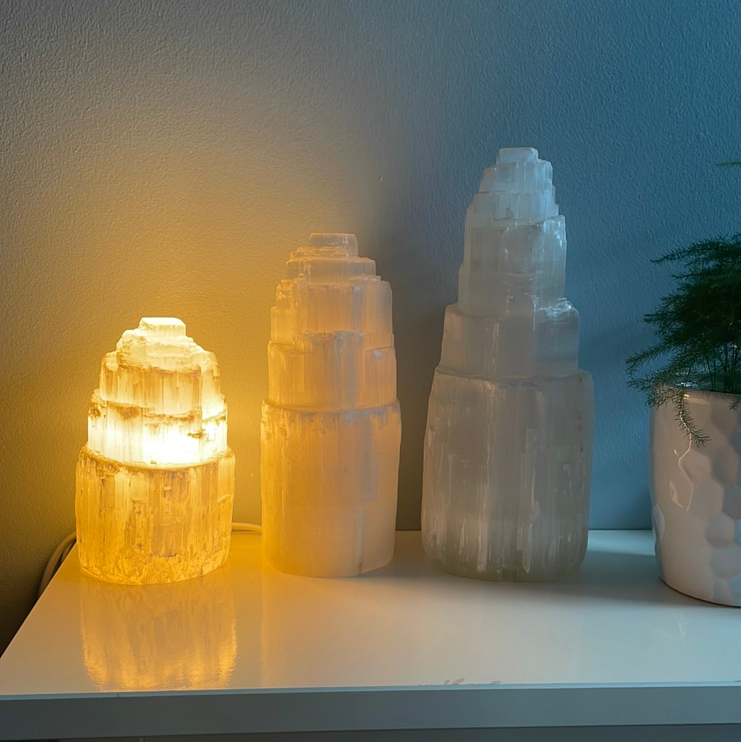 Selenite Mountain Lamp