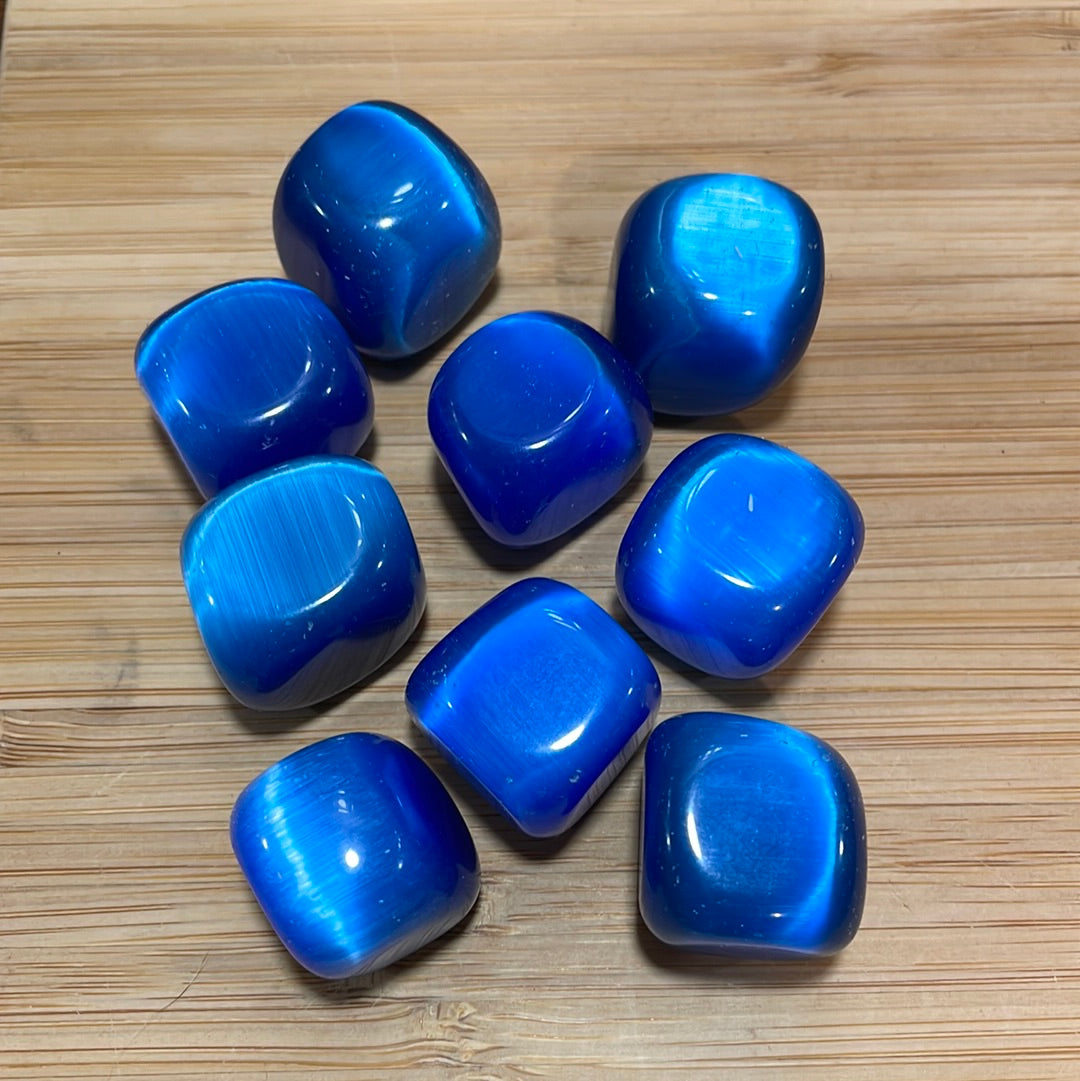 Cats Eye Blue Tumblestone