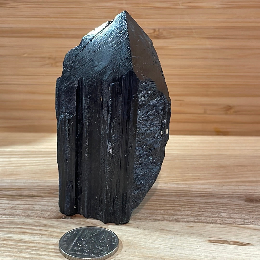 Black Tourmaline Raw and Polished Point