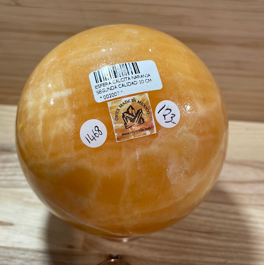 Orange Calcite Sphere (1468g)