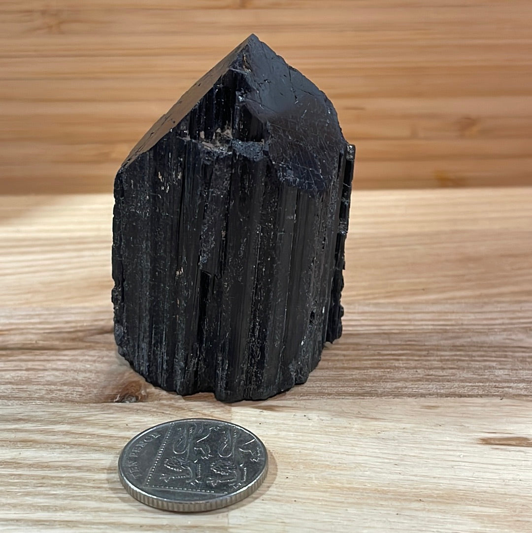 Black Tourmaline Raw and Polished Point