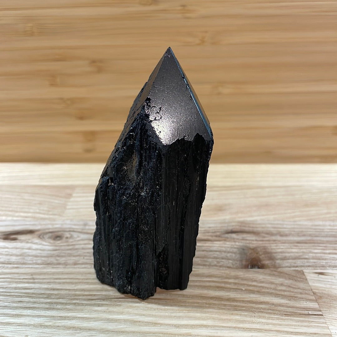 Black Tourmaline Raw and Polished Point