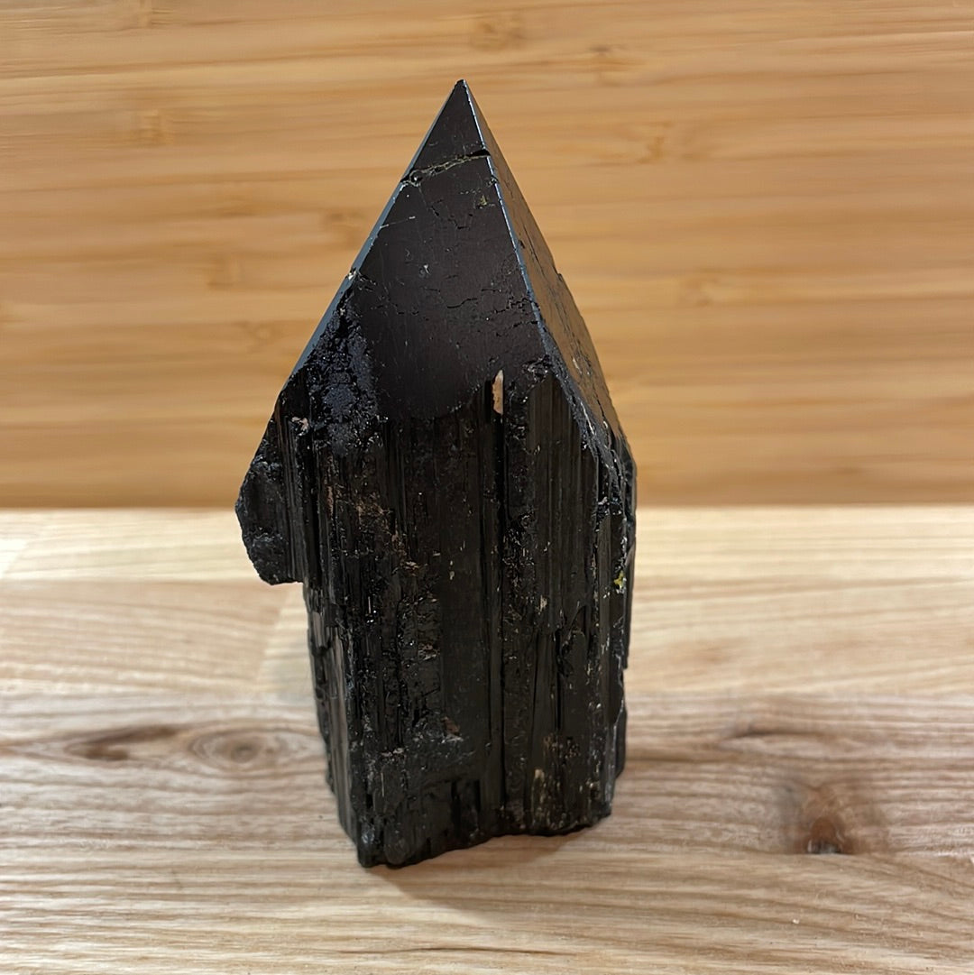 Black Tourmaline Raw and Polished Point