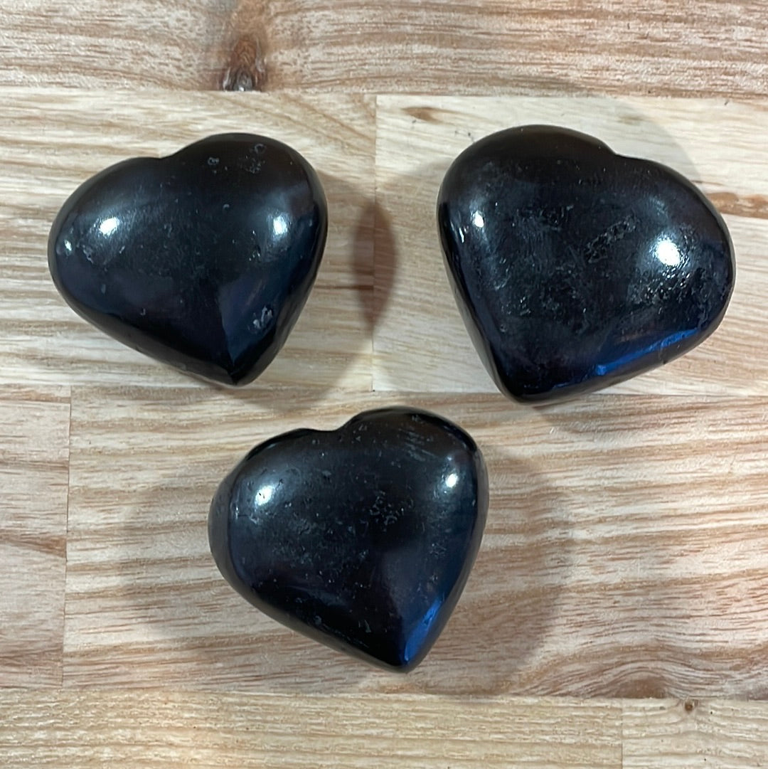 Black Tourmaline Puff Heart (small)
