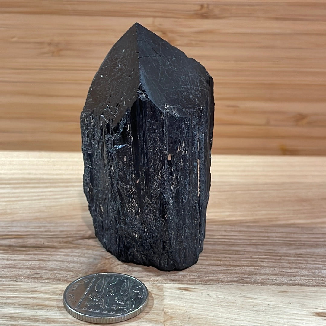 Black Tourmaline Raw and Polished Point