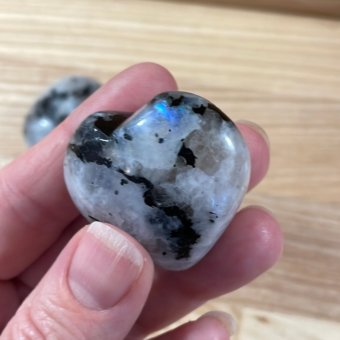Rainbow Moonstone Puffy Heart (Small)