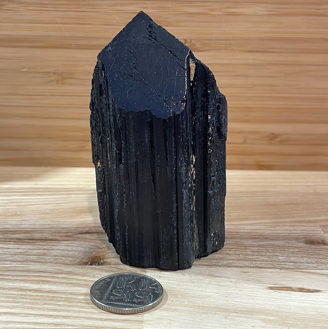 Black Tourmaline Raw and Polished Point