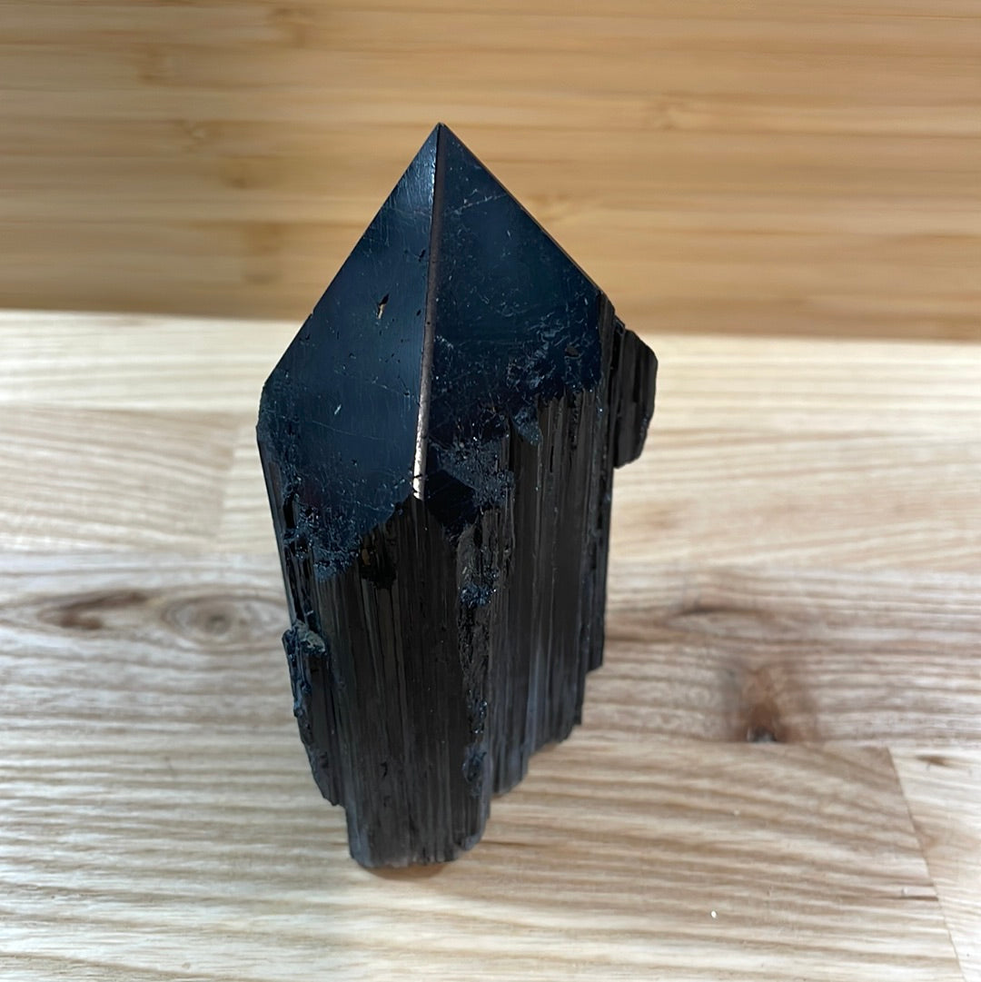 Black Tourmaline Raw and Polished Point