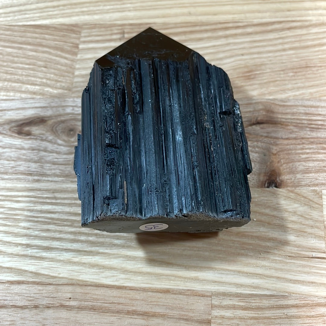 Black Tourmaline Raw and Polished Point